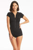 Sea Level Essentials Short Sleeved Boyleg One Piece